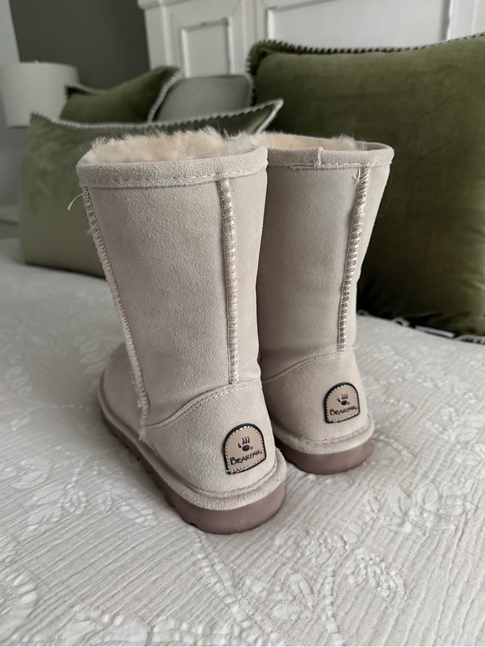 BearPaw Women's Mid-Calf Winter Boots in Light Beige